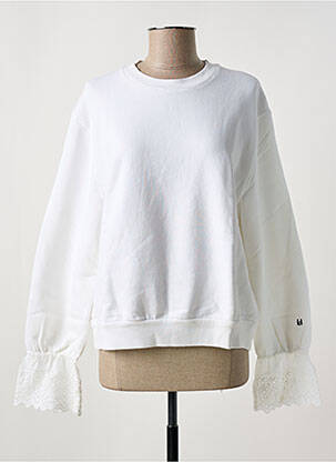 Sweat-shirt col rond blanc LEON & HARPER femme