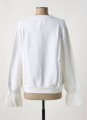 Sweat-shirt col rond blanc LEON & HARPER femme