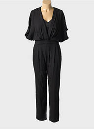 Combi-pantalon col v noir SEE U SOON femme