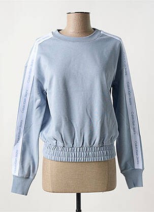 Sweat-shirt col rond bleu CALVIN KLEIN femme