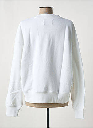 Sweat-shirt col rond blanc CALVIN KLEIN femme