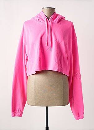 Sweat-shirt à capuche col rond rose CALVIN KLEIN femme