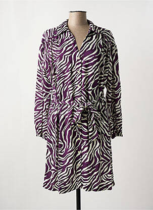 Robe courte col v violet STELLA FOREST femme