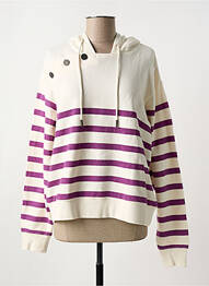 Sweat-shirt à capuche col v violet STELLA FOREST femme