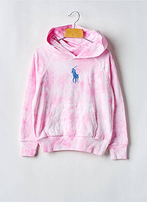 Sweat-shirt à capuche col rond rose RALPH LAUREN fille