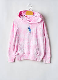 Sweat-shirt à capuche col rond rose RALPH LAUREN fille