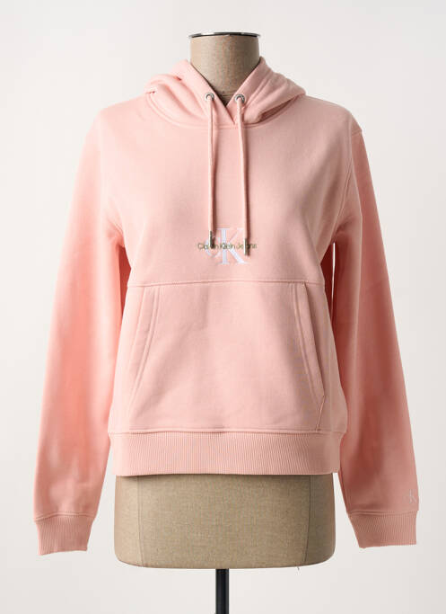 Sweat-shirt à capuche rose CALVIN KLEIN pour femme