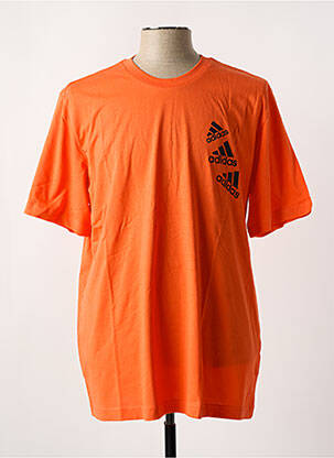 T-shirt col rond orange ADIDAS homme