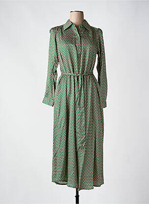 Robe longue col v vert STELLA FOREST femme