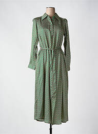 Robe longue col v vert STELLA FOREST femme