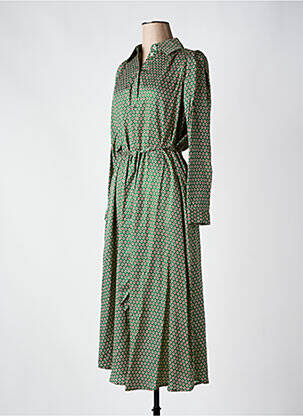 Robe longue col v vert STELLA FOREST femme
