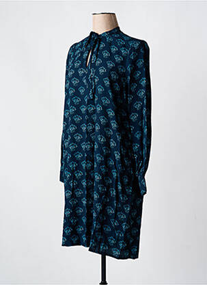Robe courte col v bleu LA FEE MARABOUTEE femme
