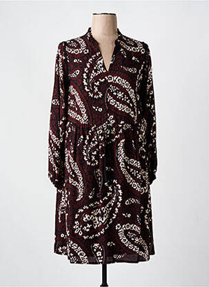 Robe courte col v rouge LA FEE MARABOUTEE femme
