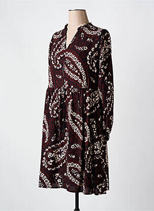 Robe courte col v rouge LA FEE MARABOUTEE femme