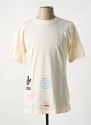 T-shirt col rond blanc ADIDAS homme