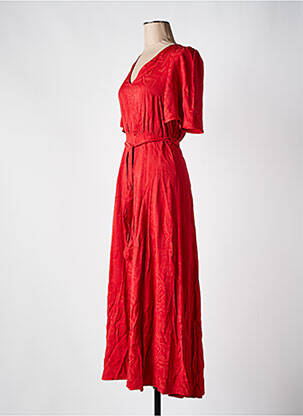 Robe longue col v rouge VILA femme