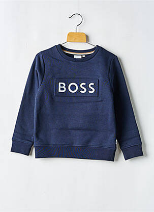 Sweat-shirt col rond bleu HUGO BOSS garçon