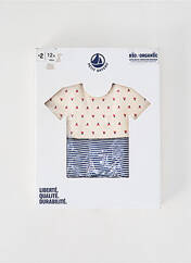 T-shirt blanc PETIT BATEAU pour fille seconde vue