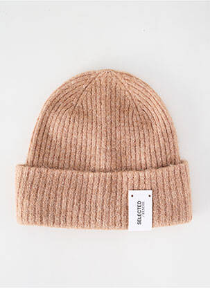 Bonnet beige SELECTED pour femme