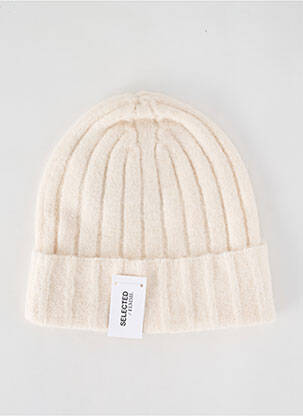 Bonnet beige SELECTED pour femme