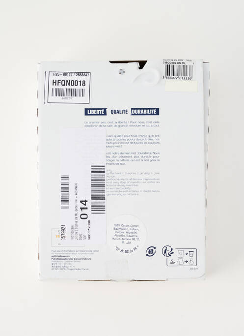 Body blanc PETIT BATEAU fille