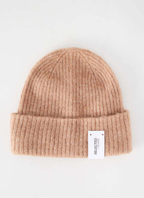 Bonnet beige SELECTED pour femme