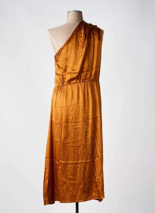 Robe mi-longue marron SEE U SOON pour femme