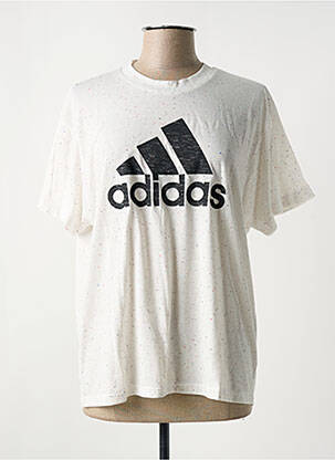 T-shirt col rond blanc ADIDAS femme
