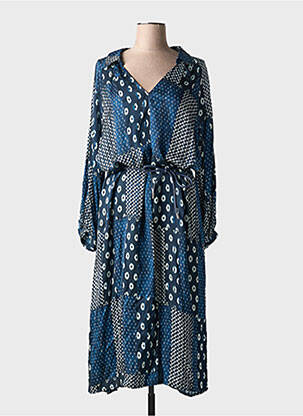 Robe longue col v bleu LA PETITE FRANCAISE femme