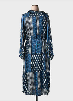 Robe longue col v bleu LA PETITE FRANCAISE femme