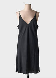 Robe mi-longue col v noir CALVIN KLEIN femme
