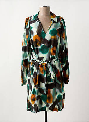 Robe courte col v vert STELLA FOREST femme