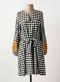 Robe courte col v noir STELLA FOREST femme
