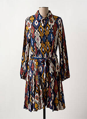 Robe courte col v bleu STELLA FOREST femme