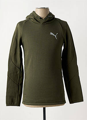 Sweat-shirt à capuche col rond vert PUMA homme
