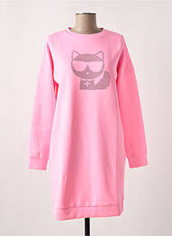 Robe courte col rond rose KARL LAGERFELD fille