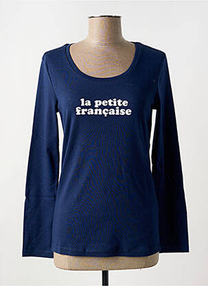 T-shirt col rond bleu LA PETITE FRANCAISE femme