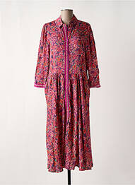 Robe mi-longue col v violet WILD femme