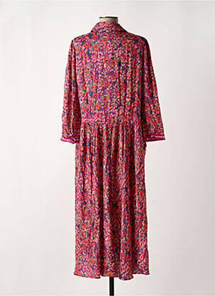 Robe mi-longue col v violet WILD femme