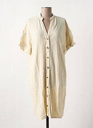 Robe courte col v beige PIECES femme