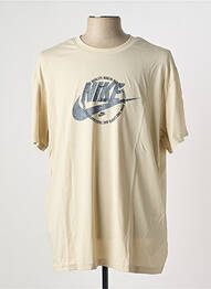 T-shirt col rond beige NIKE homme