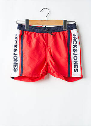 Short de bain rouge JACK & JONES pour garçon