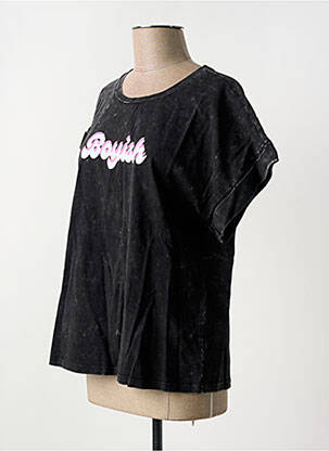 T-shirt col rond noir GRACE & MILA femme
