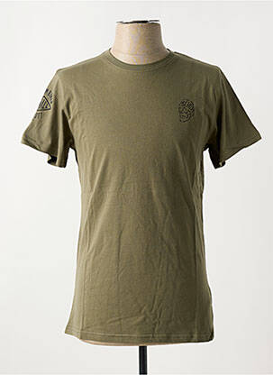 T-shirt col rond vert SCHOTT homme