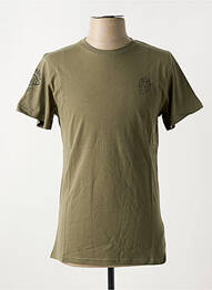 T-shirt col rond vert SCHOTT homme