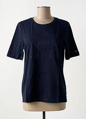 T-shirt col rond bleu TOMMY HILFIGER femme