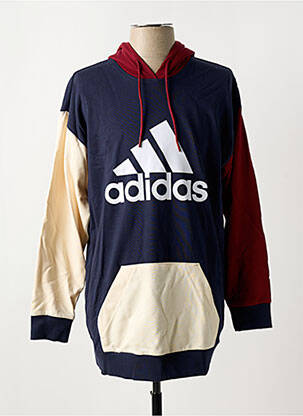 Sweat-shirt à capuche col rond bleu ADIDAS femme