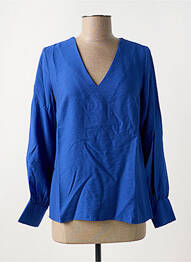 Top col v bleu LA FEE MARABOUTEE femme