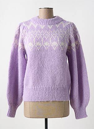 Pull col rond violet PIECES femme
