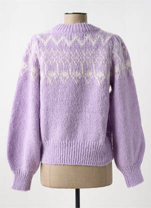Pull col rond violet PIECES femme